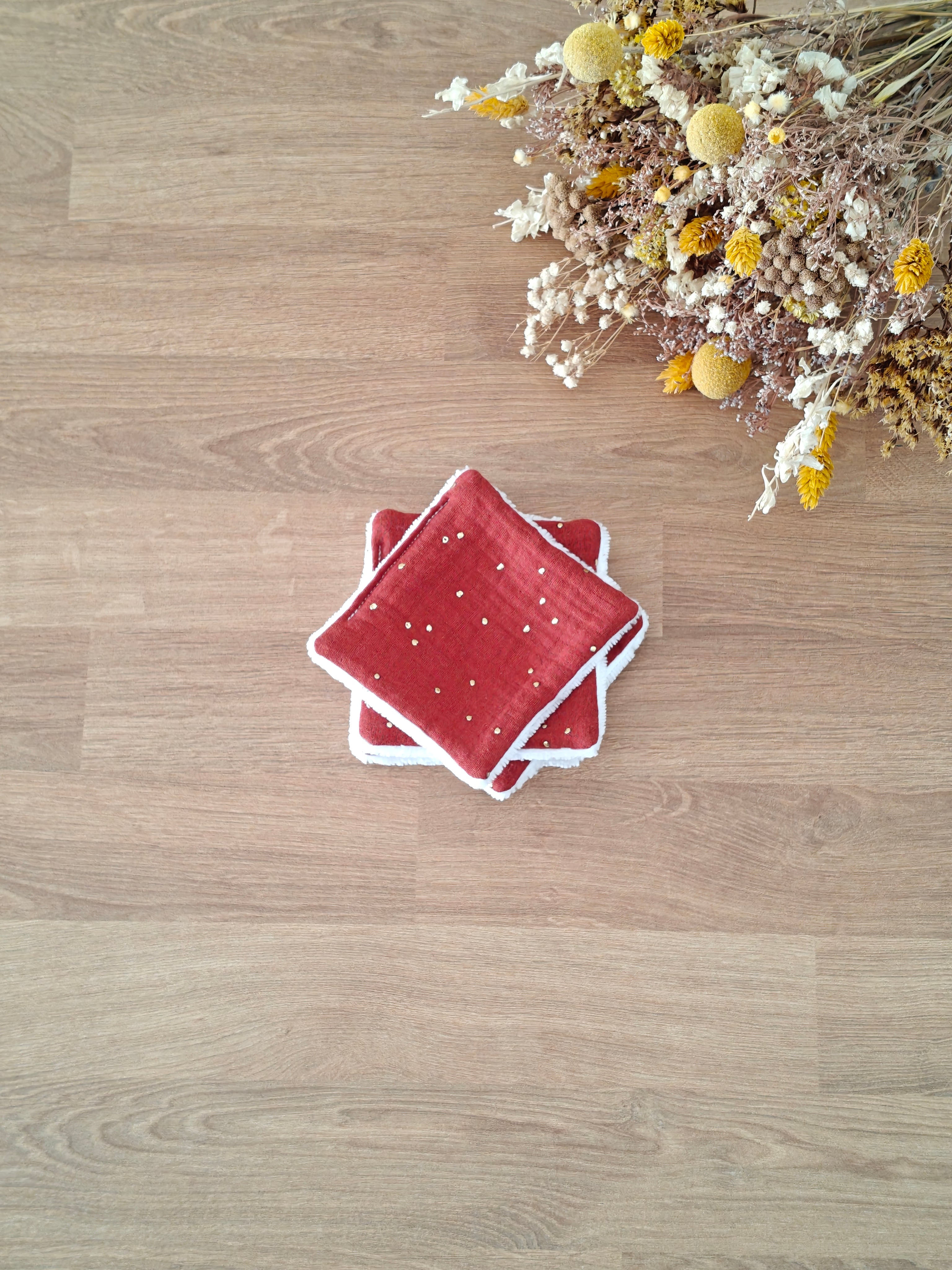 🍂 Lingettes lavables - Comète cuivrée (lot de 5)