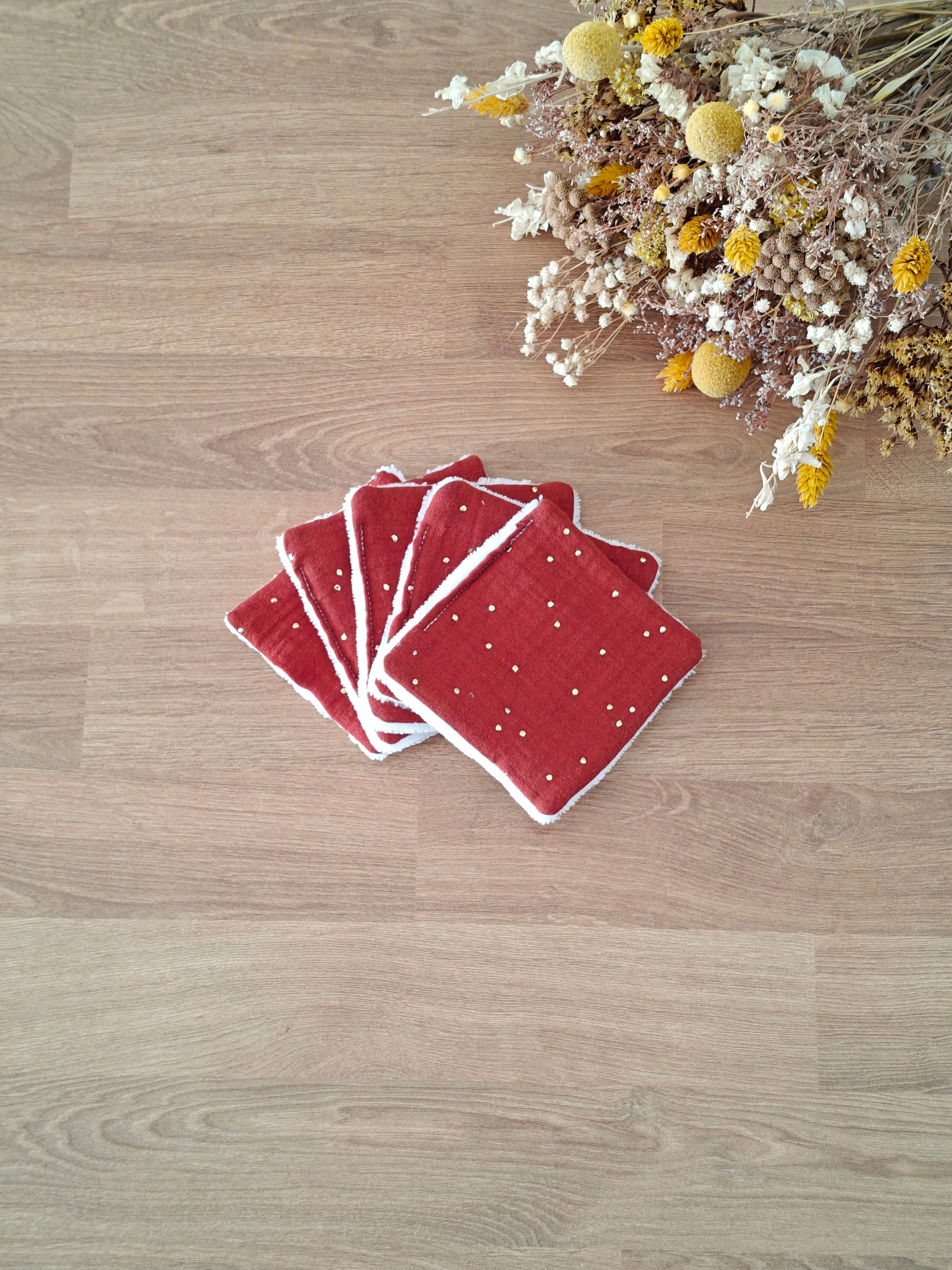 🍂 Lingettes lavables - Comète cuivrée (lot de 5)